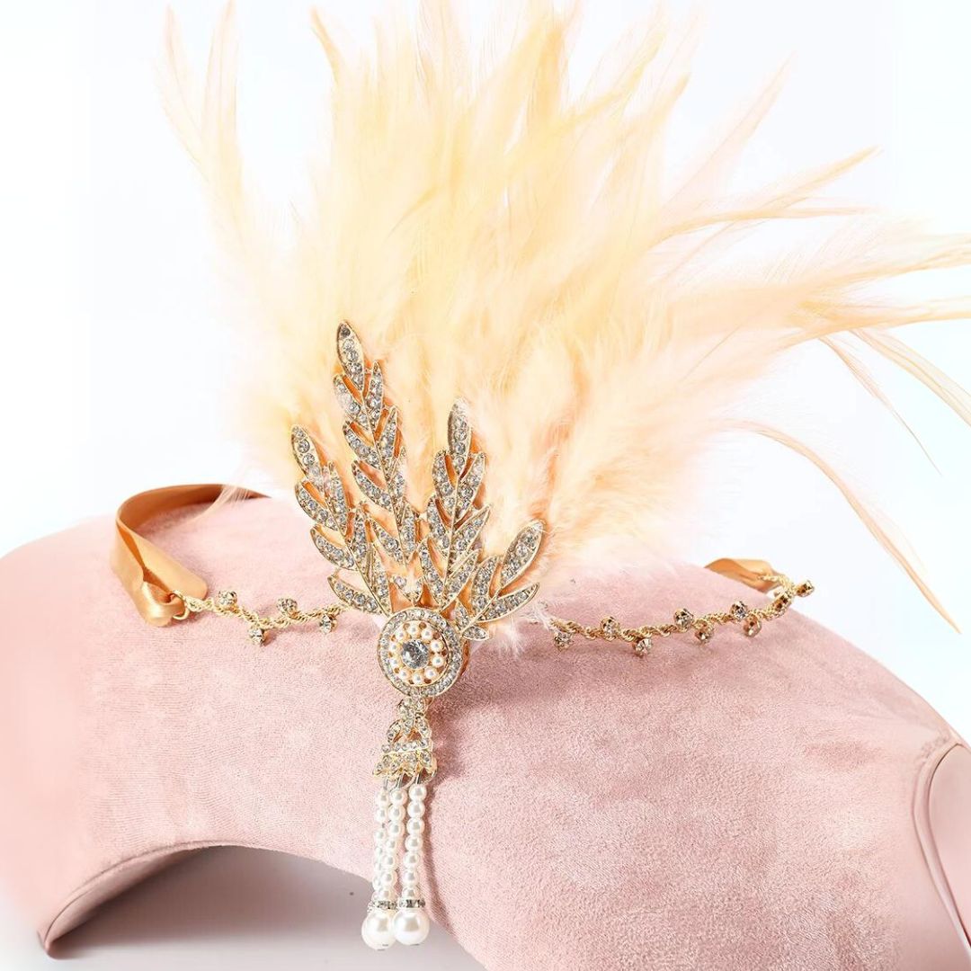 DavyDenver Dianna Feather Headband | Vintage & Stylish