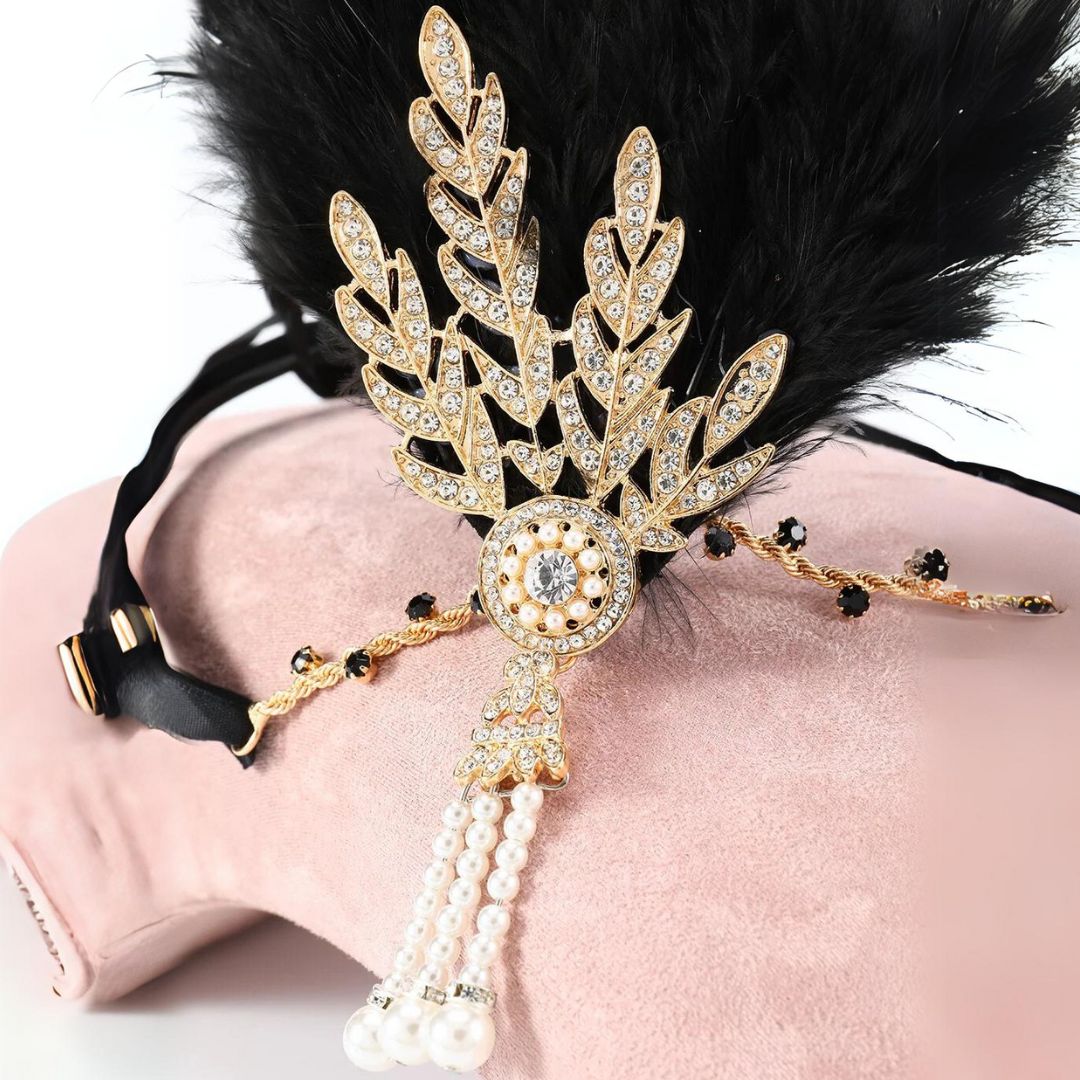 DavyDenver Dianna Feather Headband | Vintage & Stylish