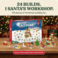 24-in-1 Santa's Workshop Building Block Advent Calendar, 769 Pieces