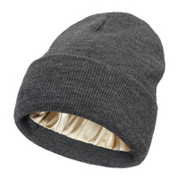 Satin-Lined Knit Beanie