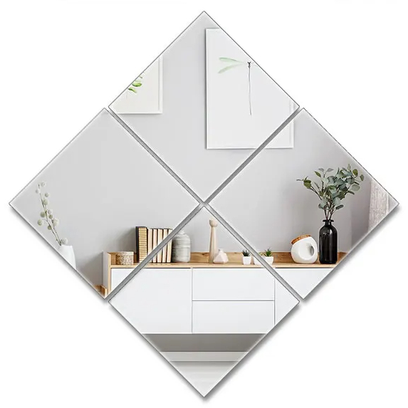 Set of 10 Flexible Square Self-Adhesive Mirrors