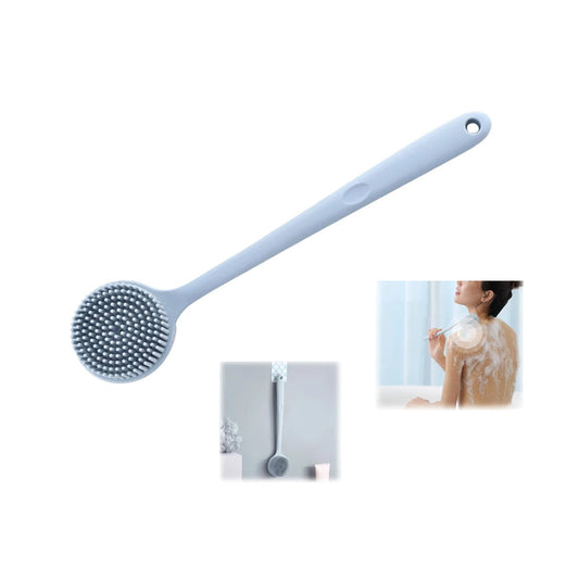 Silicone Shower Brush with Long Handle – Exfoliate and Massage