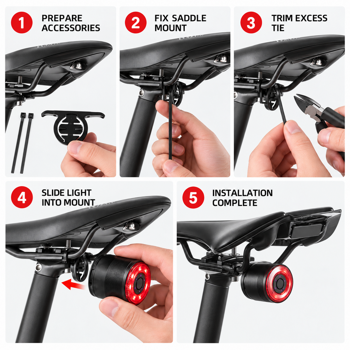 Feu arrière de vélo intelligent automatique