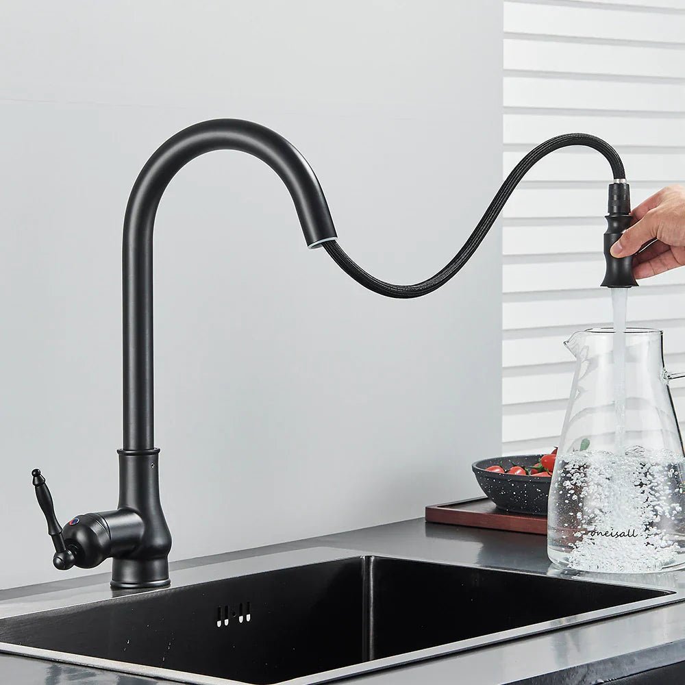 SMARTSPOUT – Kitchen faucet with pull-out function in antique bronze and touch sensor