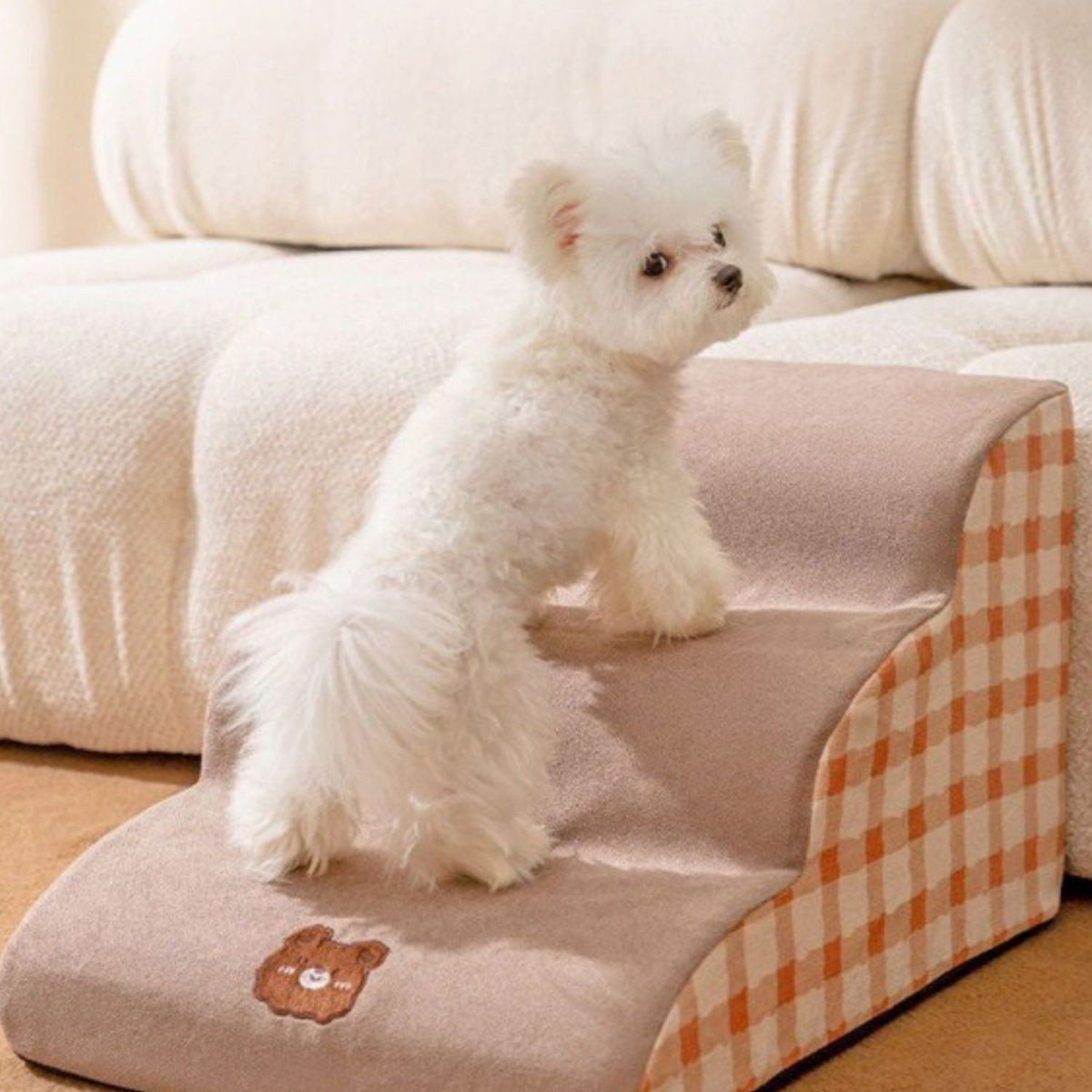 Escaliers souples pour chien | Accès facile au lit et au canapé, housse amovible et lavable