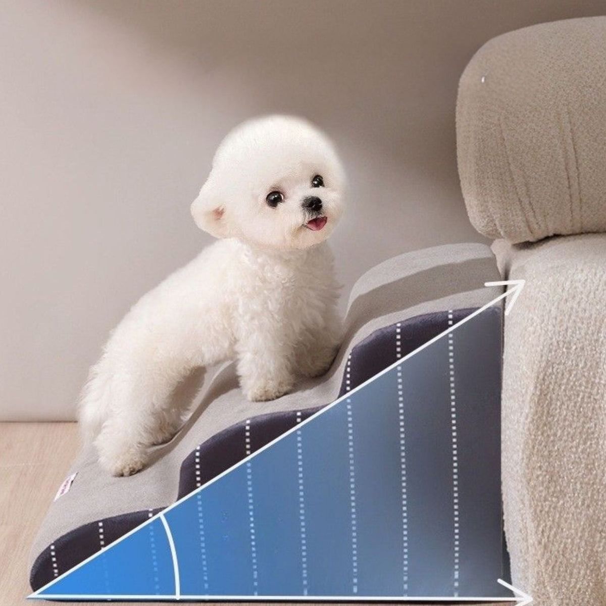 Escaliers souples pour chien | Accès facile au lit et au canapé, housse amovible et lavable