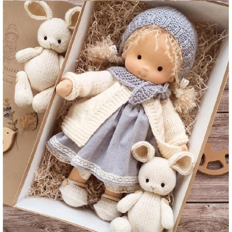 Soft Waldorf Doll Made of Fabric in a Charming Decorative Box