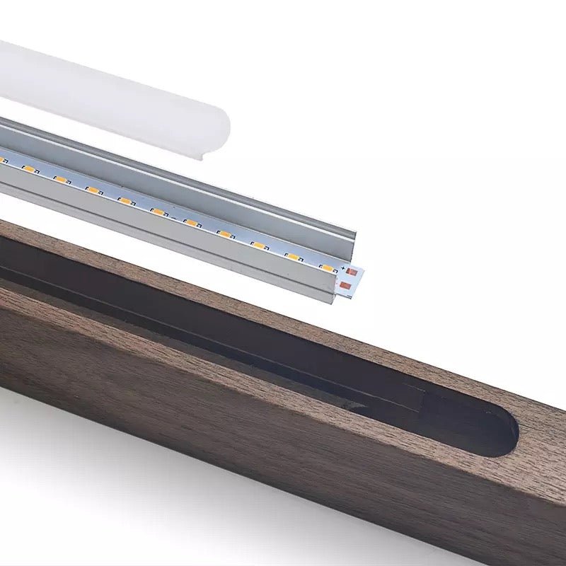 SolaraWood Adjustable Height LED Pendant Light for Dining Rooms