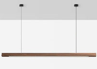 Lámpara Colgante de Barra LED de Madera Ajustable para Comedores
