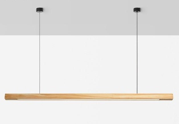 SolaraWood Adjustable Height LED Pendant Light for Dining Rooms