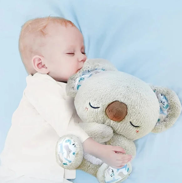 Soothing Koala Breathing Toy | Rhythmic Breathing Simulator | Tactile Haptic Sound Therapy Ultrasonic | Integrated LED Night Light | Weighted Plush Companion