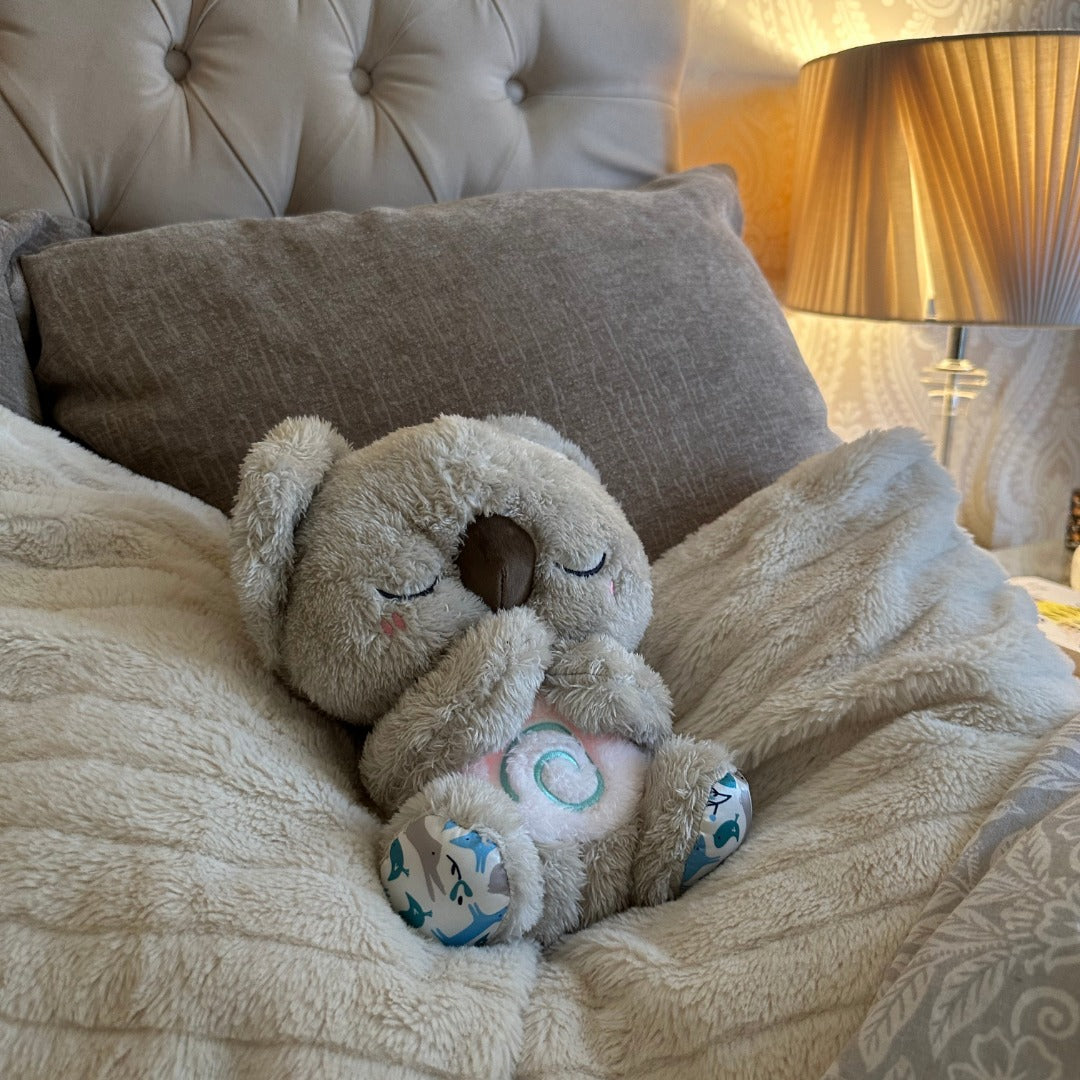 Soothing Koala Breathing Toy | Rhythmic Breathing Simulator | Tactile Haptic Sound Therapy Ultrasonic | Integrated LED Night Light | Weighted Plush Companion