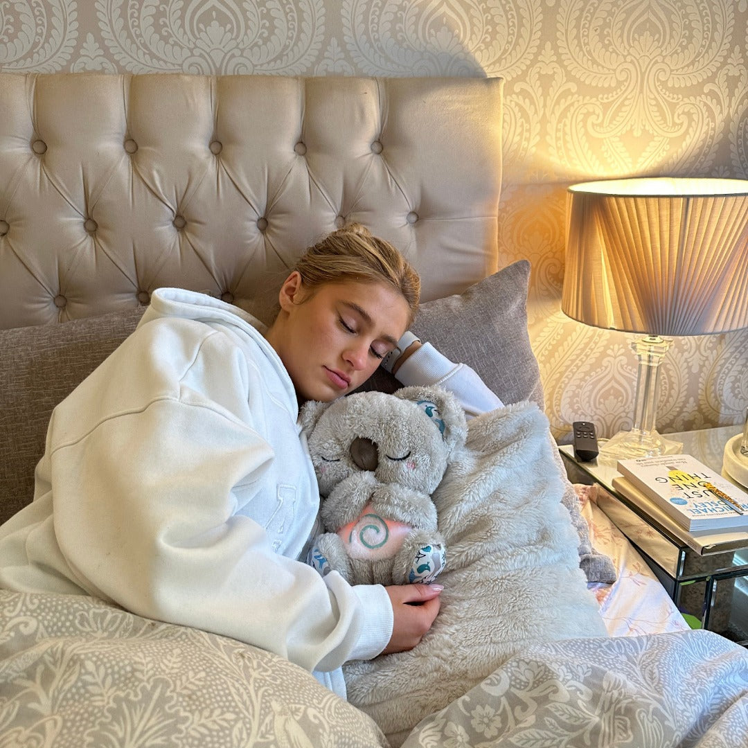 Soothing Koala Breathing Toy | Rhythmic Breathing Simulator | Tactile Haptic Sound Therapy Ultrasonic | Integrated LED Night Light | Weighted Plush Companion