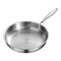 Stainless Steel Frying Pan with Hammered Interior and Induction Base