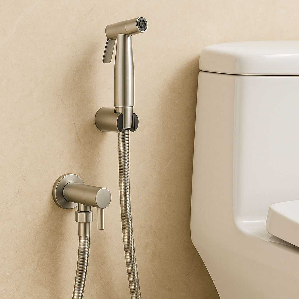 Stainless Steel Handheld Bidet Sprayer – Toilet Bidet Shower with Wall Mount