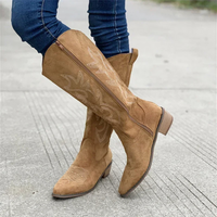 Bottes de cowboy élégantes en daim pour femme