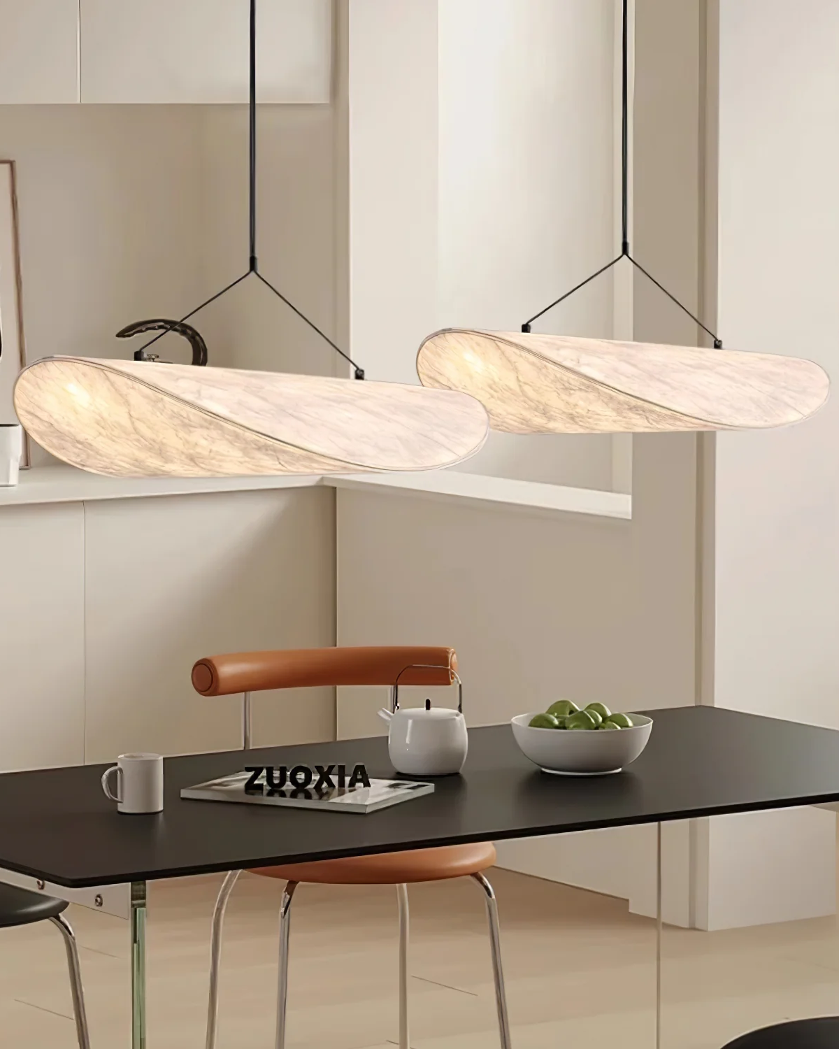 Subtle Japandi Lamp with a Light Eclipse Effect