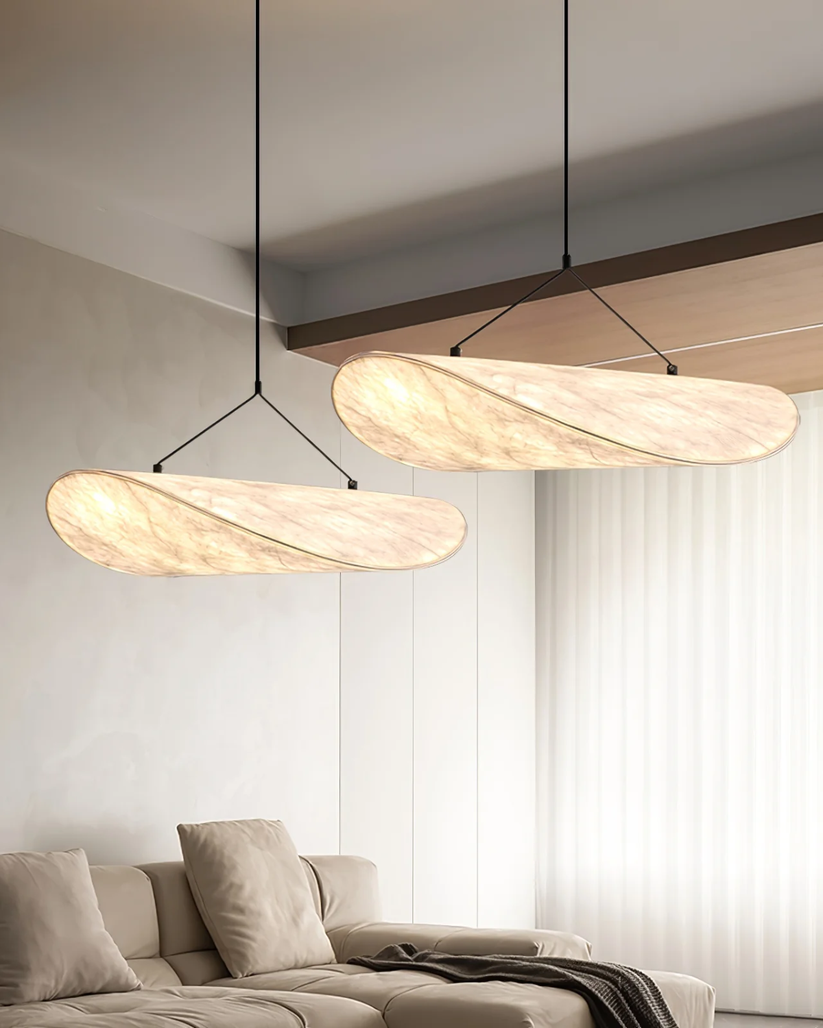 Subtle Japandi Lamp with a Light Eclipse Effect