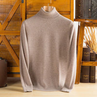 Suéter de cuello alto de cachemira pura para hombre
