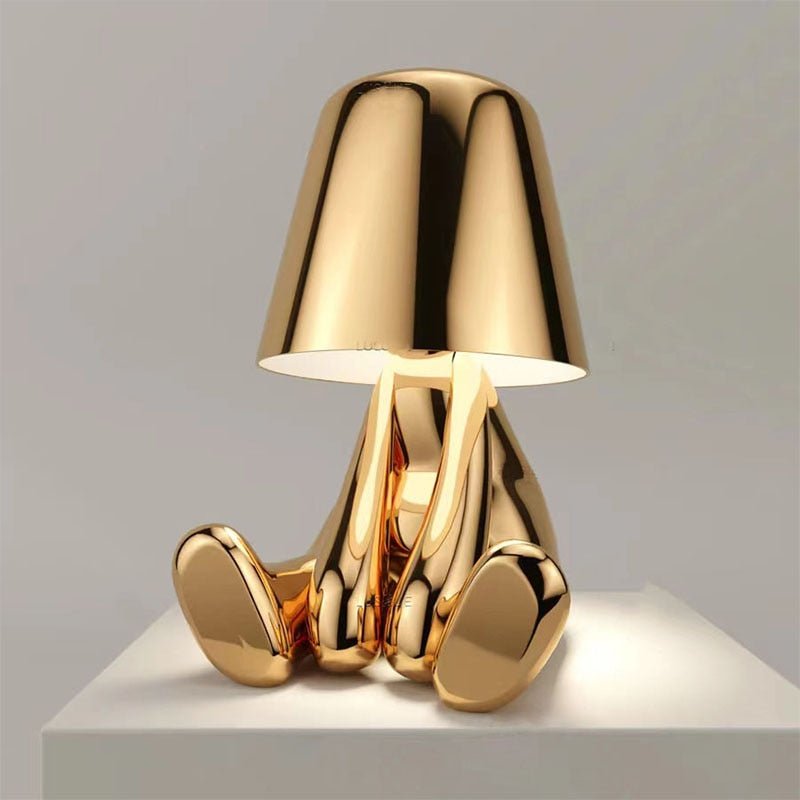 Table lamp with timeless design and gentle light emission