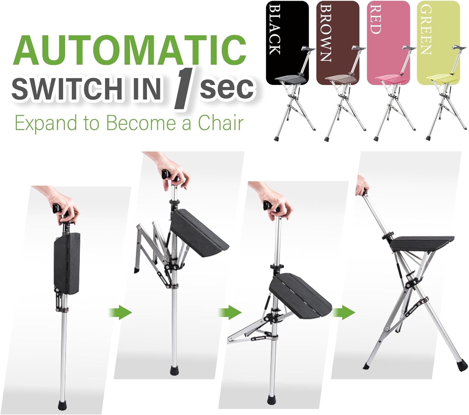 TerraNest Hiking Pole With Built-In Seat for Breaks