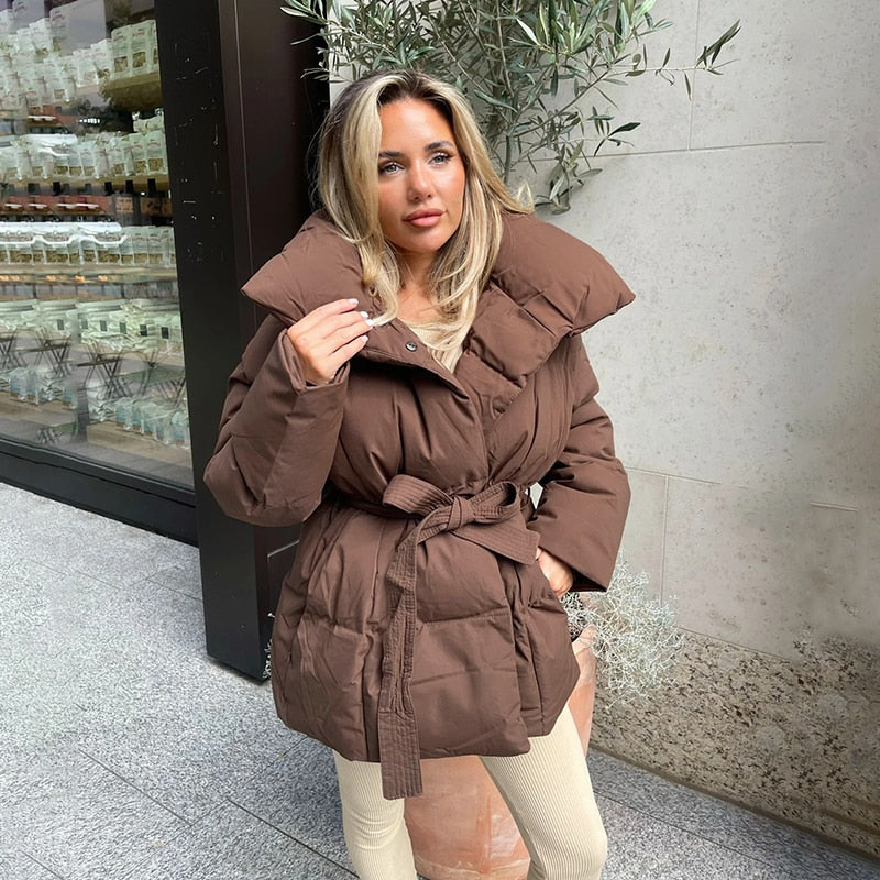 Veste épaisse à ceinture