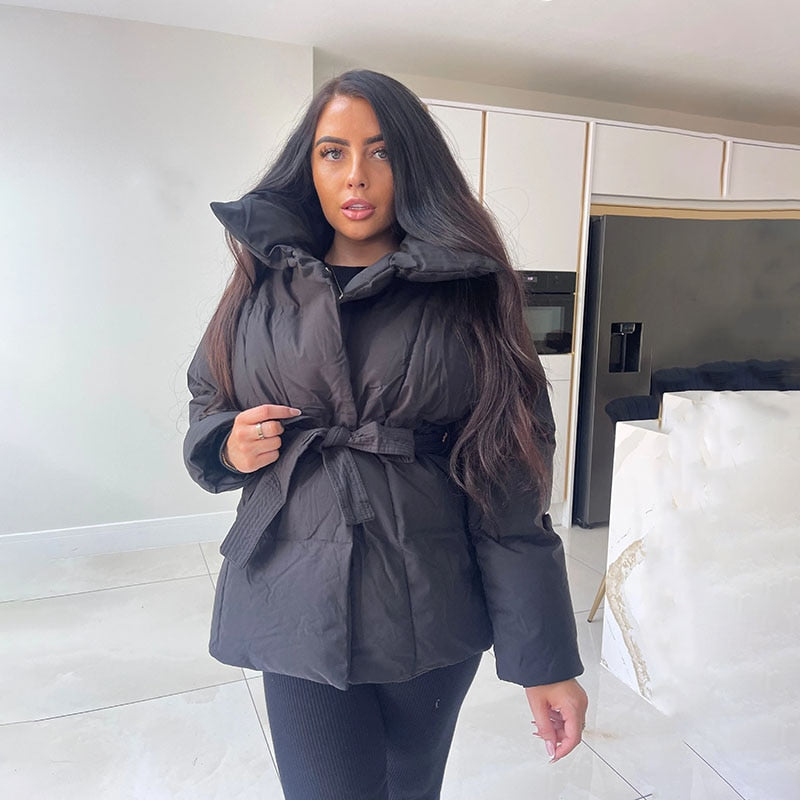 Veste épaisse à ceinture