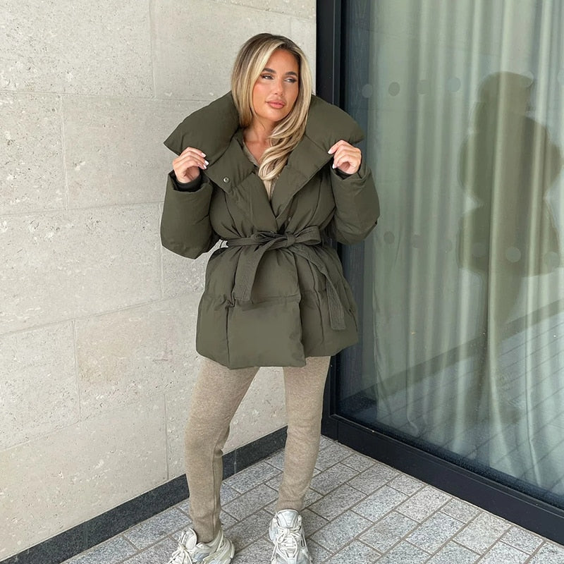 Veste épaisse à ceinture
