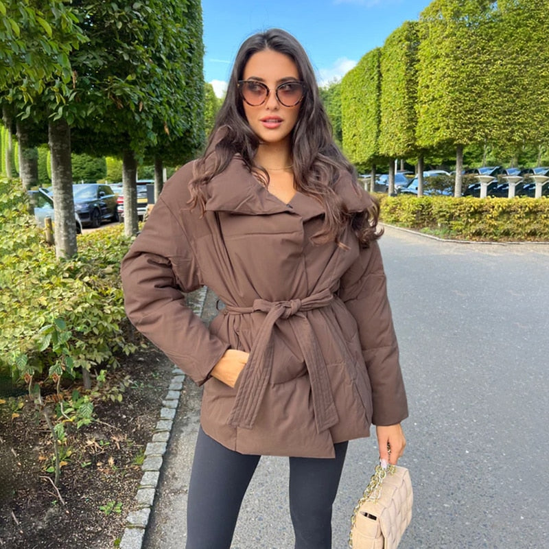 Veste épaisse à ceinture