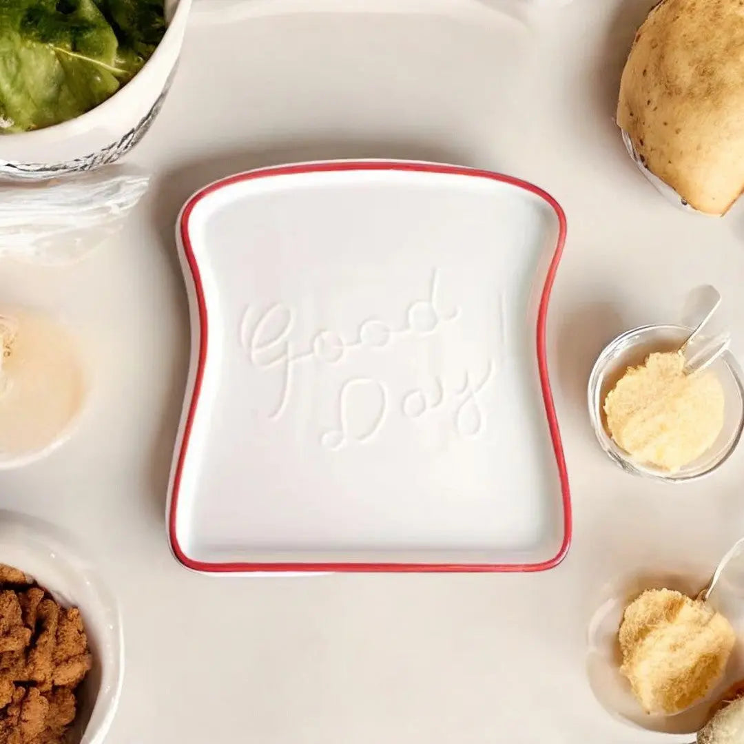 Assiette en céramique en forme de toast