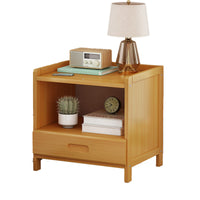 Table de chevet japonaise traditionnelle carrée en bambou et MDF, à 1 ou 3 tiroirs, pour la chambre