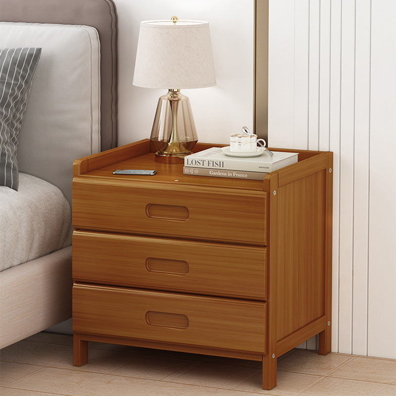 Table de chevet japonaise traditionnelle carrée en bambou et MDF, à 1 ou 3 tiroirs, pour la chambre