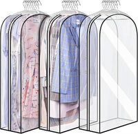 Housses transparentes pour vêtements avec inserts – lot de 6 housses de rangement à fermeture latérale