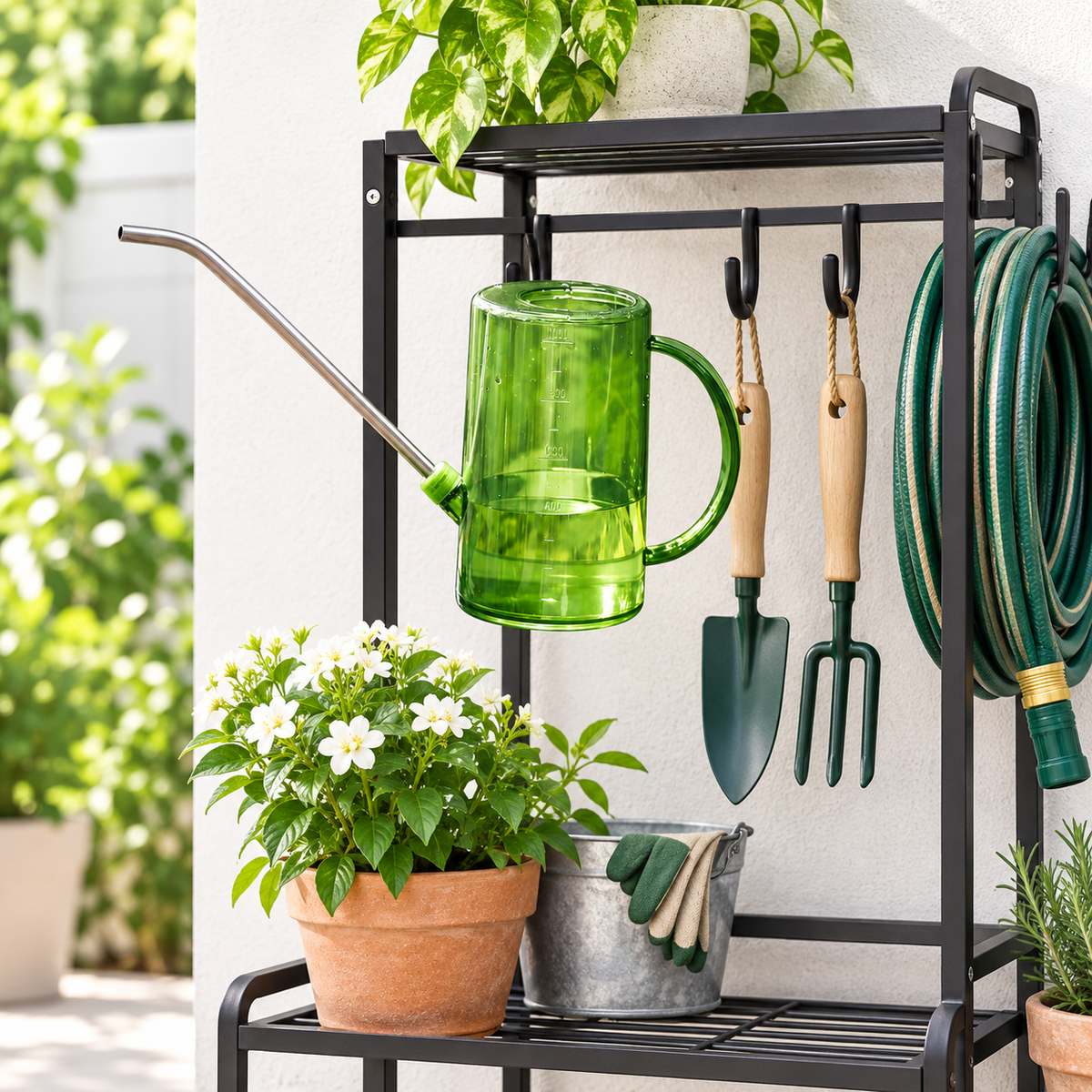 Arrosoir transparent gradué pour plantes d’intérieur avec long bec verseur en col de cygne