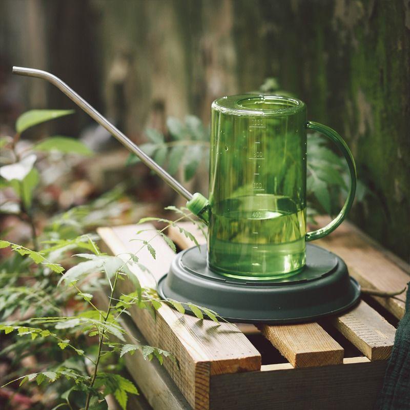 Arrosoir transparent gradué pour plantes d’intérieur avec long bec verseur en col de cygne