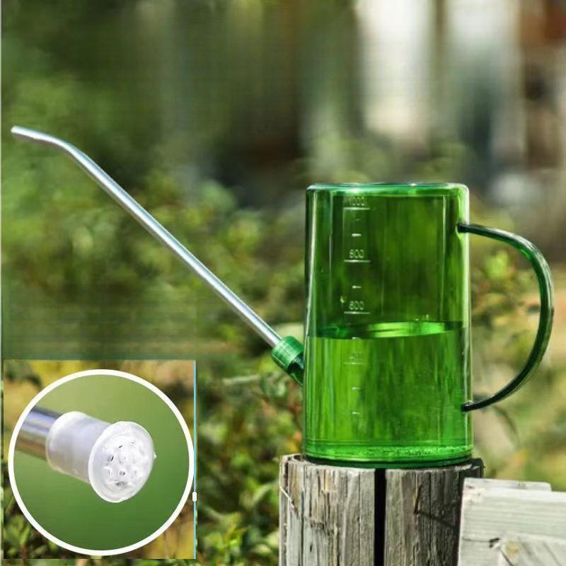Arrosoir transparent gradué pour plantes d’intérieur avec long bec verseur en col de cygne