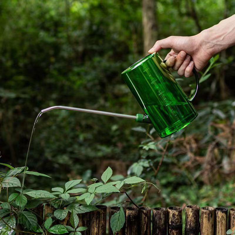 Arrosoir transparent gradué pour plantes d’intérieur avec long bec verseur en col de cygne