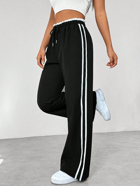 Pantalon de survêtement tendance à jambes larges