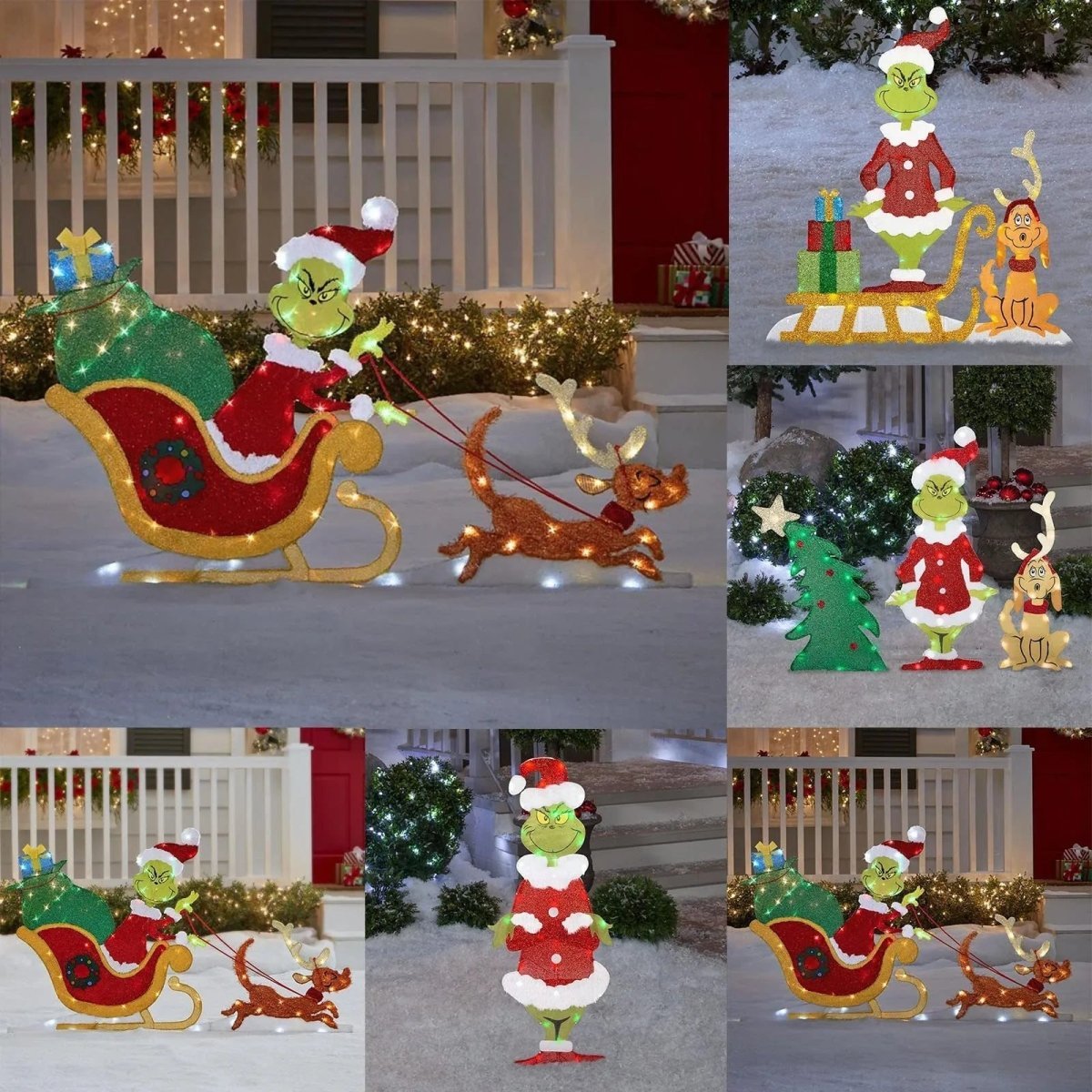 TWINKLON – Festive Grinch Garden Decoration with LED Lighting for Christmas Atmosphere Outdoors