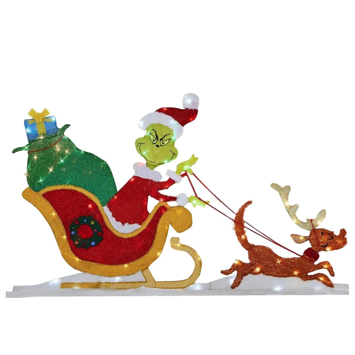 TWINKLON – Festive Grinch Garden Decoration with LED Lighting for Christmas Atmosphere Outdoors