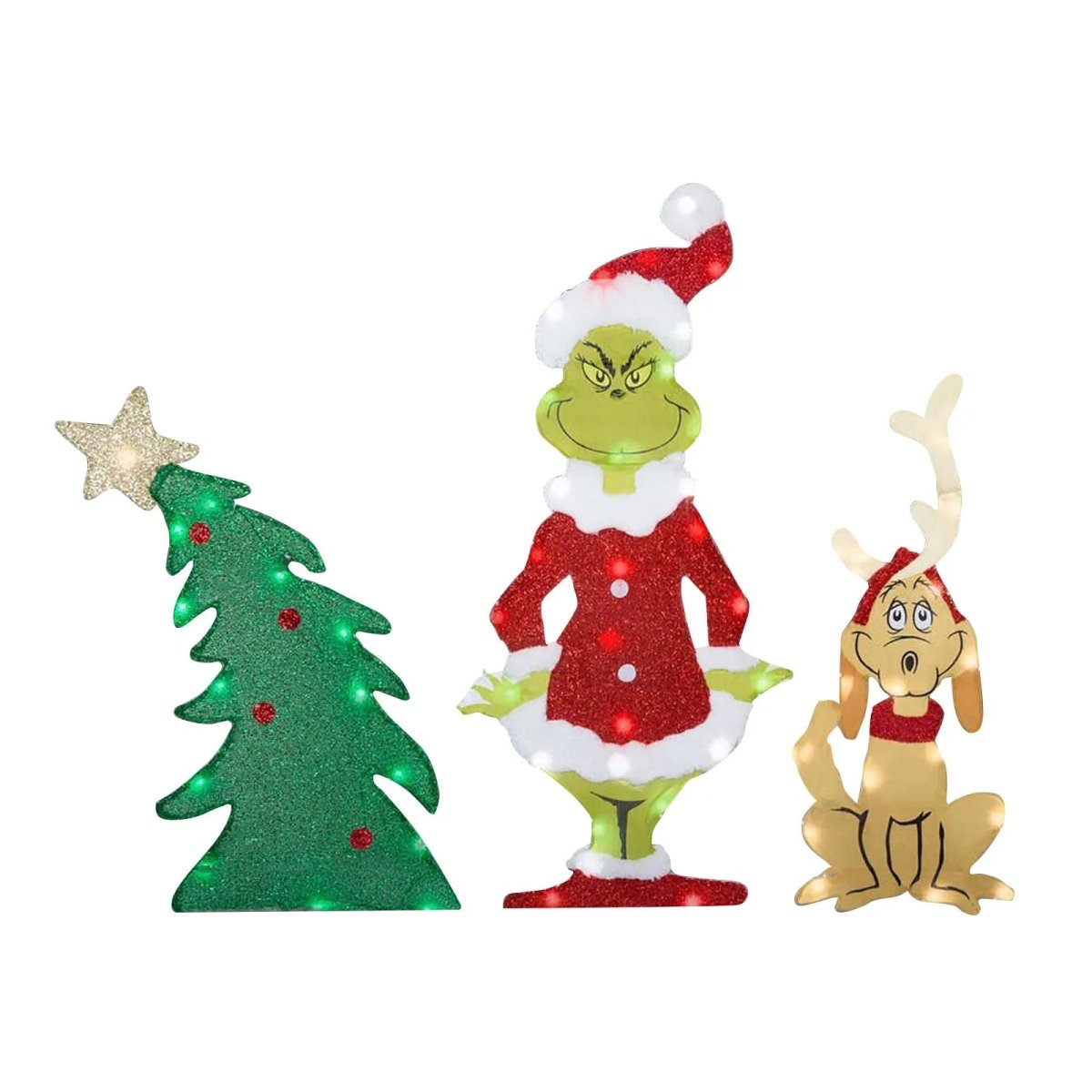 TWINKLON – Festive Grinch Garden Decoration with LED Lighting for Christmas Atmosphere Outdoors