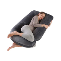 Almohada corporal en forma de U para soporte de espalda, vientre y hombros