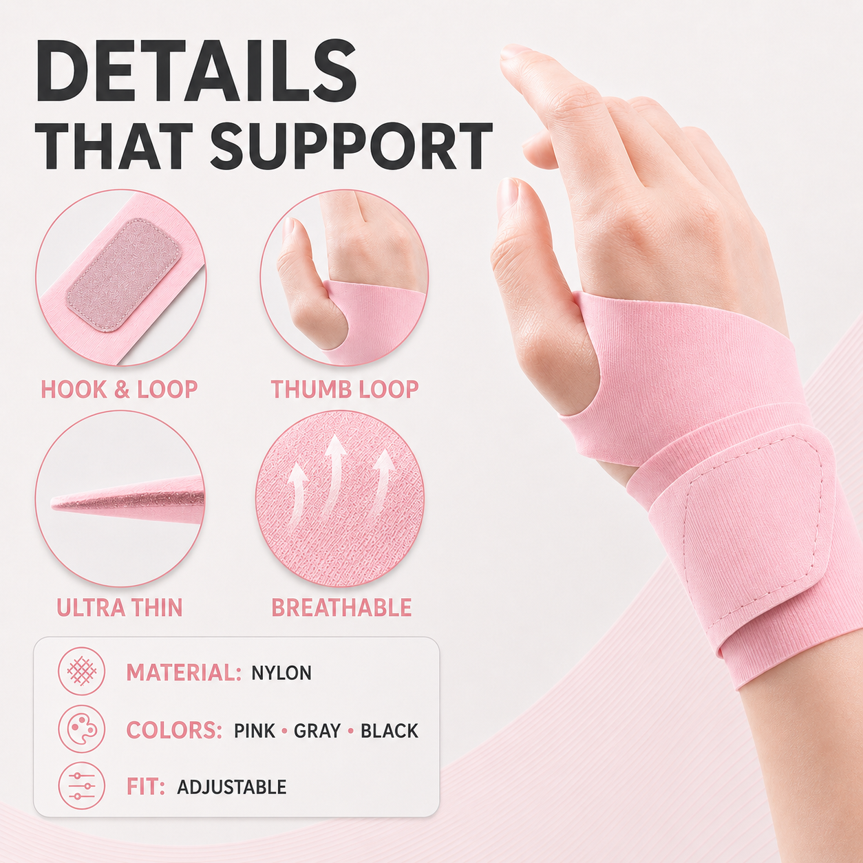Support de poignet ultra-fin