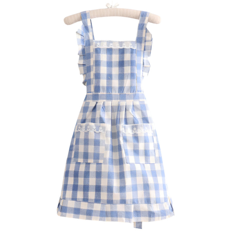 Unisex Checkered Kitchen Apron