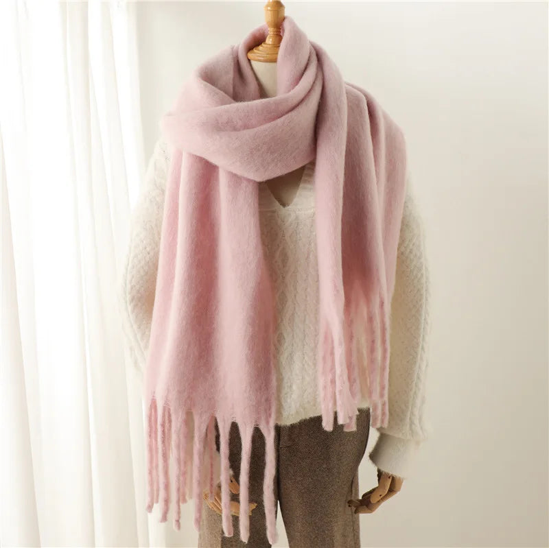 Écharpe d'hiver de luxe unisexe - Épaisse écharpe façon couverture à longues franges pour couples - Parfaite pour l'hiver