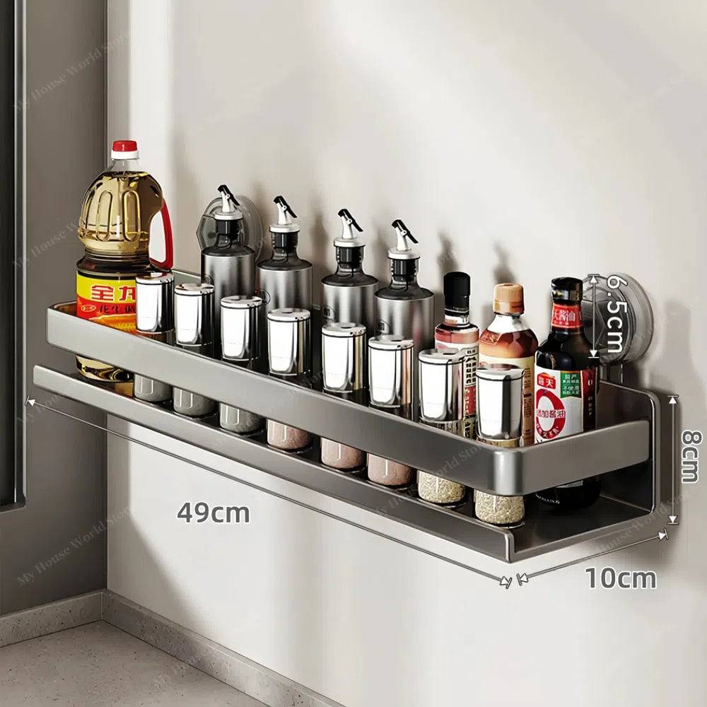 Vera Wall Mounted Suction Cup Spice Rack For Kitchen