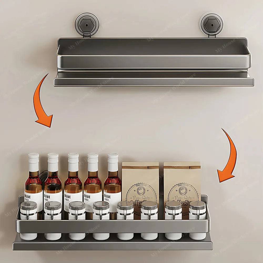 Vera Wall Mounted Suction Cup Spice Rack For Kitchen