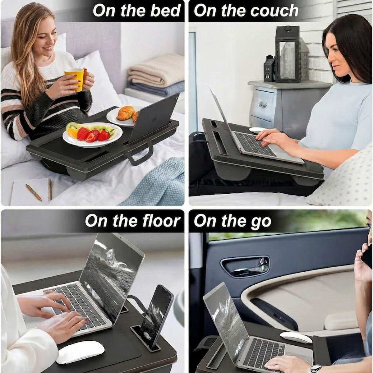 Tablette polyvalente pour ordinateur portable, pour lit ou canapé, avec hauteur réglable