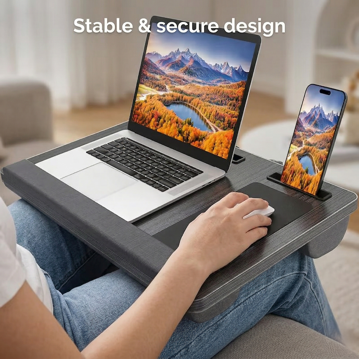 Tablette polyvalente pour ordinateur portable, pour lit ou canapé, avec hauteur réglable