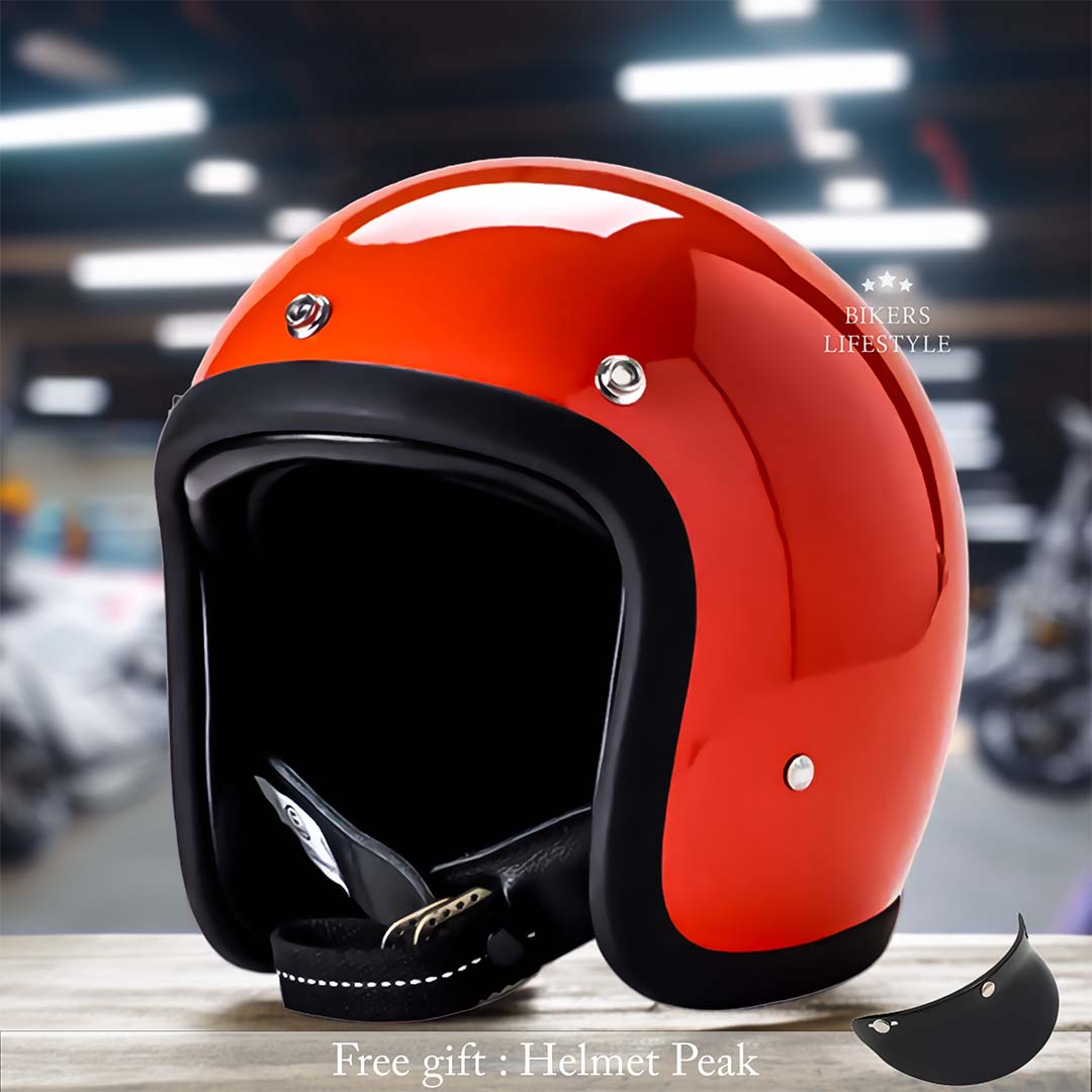 Vintage Low Profile Motorcycle Helmet DOT and ECE Certified